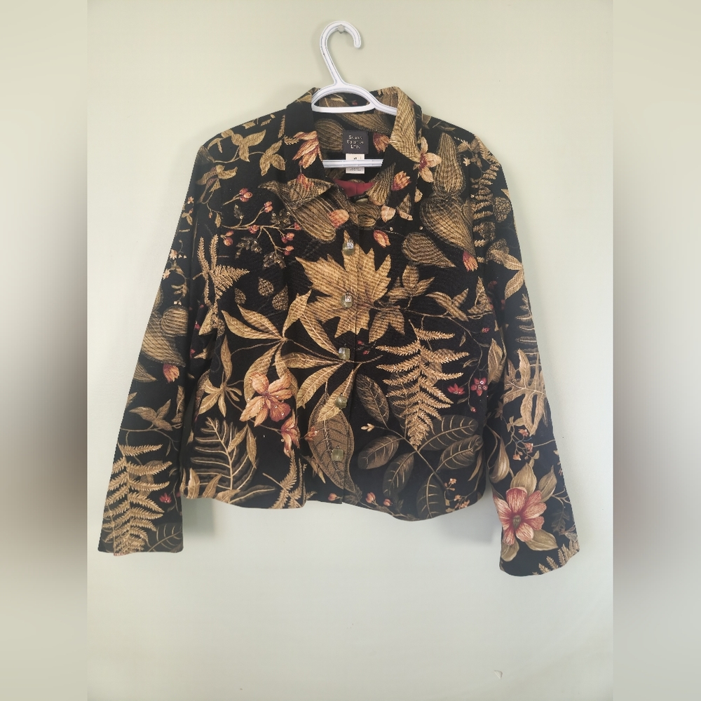Susan Bristol Vintage Womens XL Fall Themed Blazer With Gems
